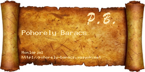 Pohorely Baracs névjegykártya